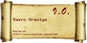 Vavro Orsolya névjegykártya